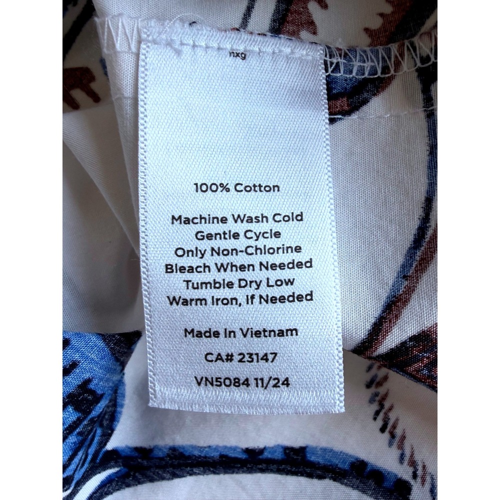 Talbots Size 4 Modern Poplin Midi Shirtdress Verdant Botanical Summer Cotton - Picture 5 of 5